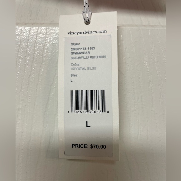 NWT Vineyard Vines Bougainvillea Ruffle Bikini Top in Crystal blue/Pink Size L - Picture 7 of 11